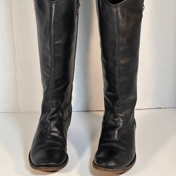 Frye Black Leather Boots Women's size 7.5 - Picture 2 of 16
